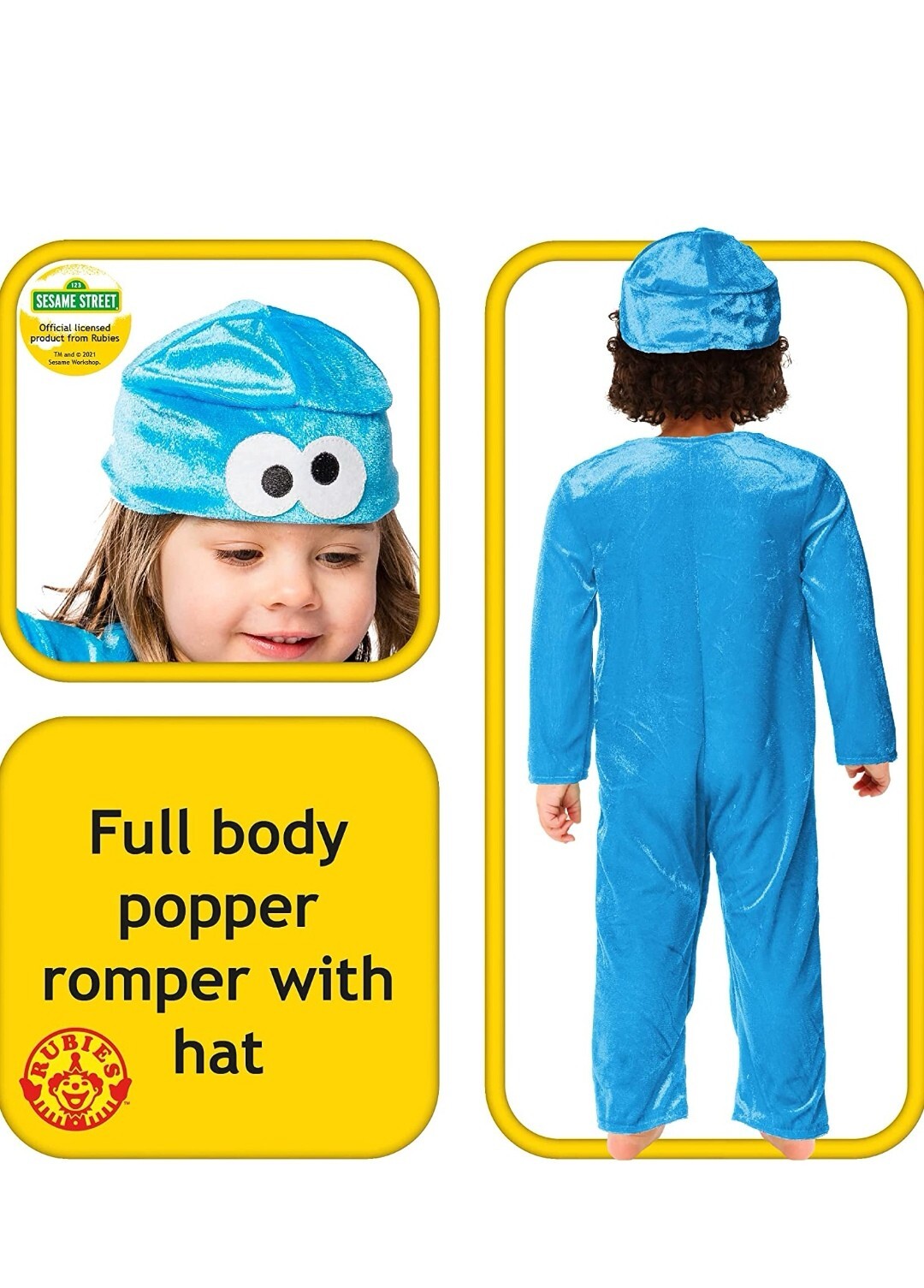 Rubies Official Sesame Street Baby Cookie Monster Costume Baby Fancy