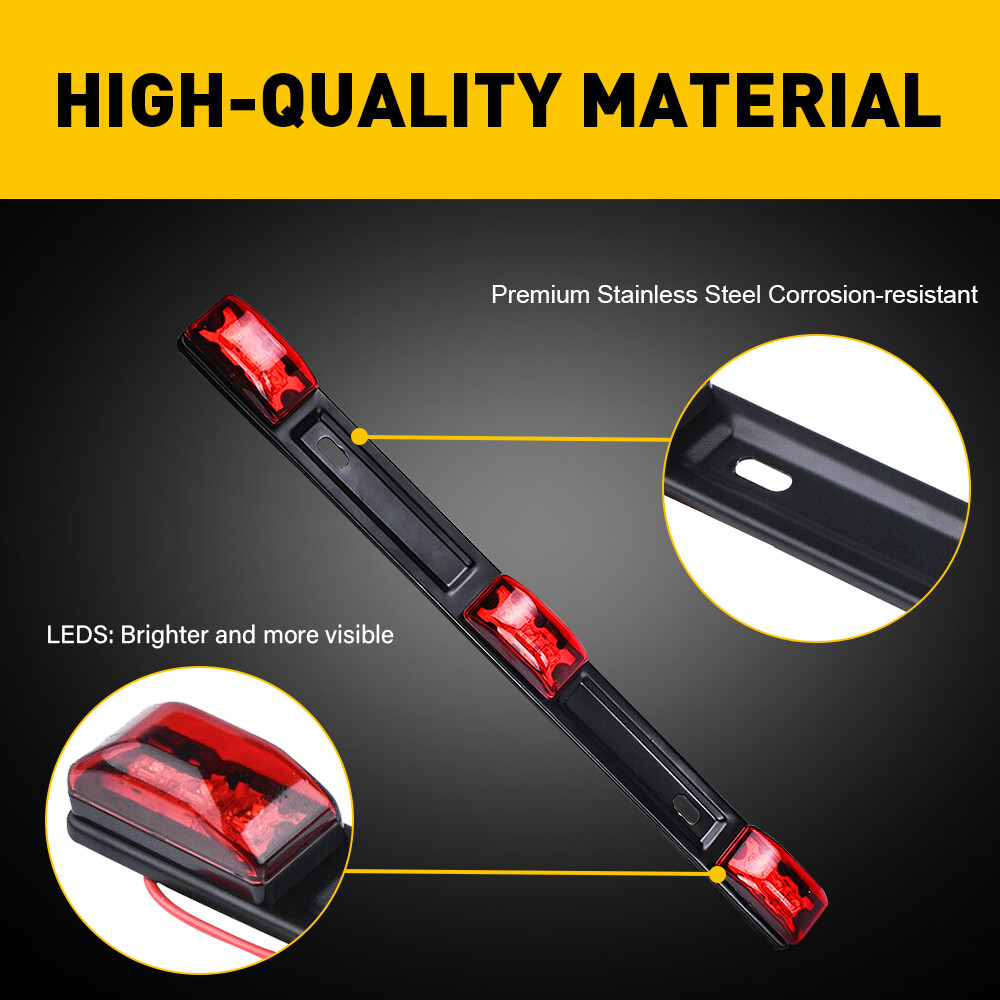 4-Piece LED Side Marker Lights For Ford F350 F450 F550 Dually Bed (1999-2010) - Amber & Red