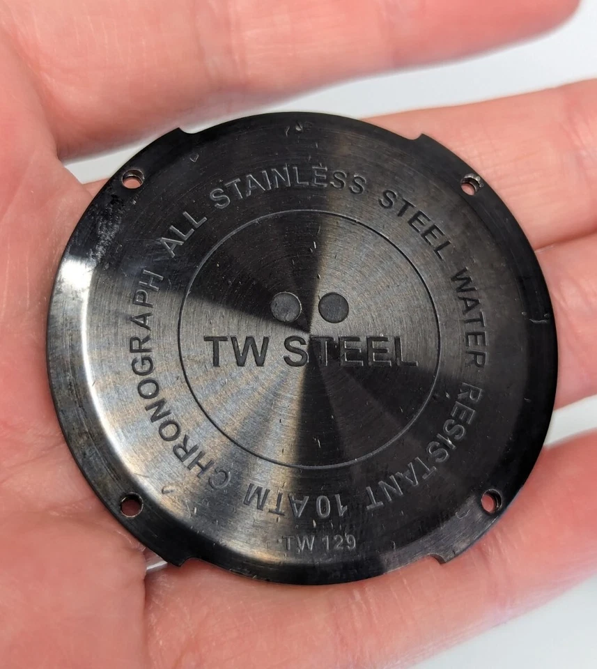 Стальные запасные части для часов TW — ободок и задняя крышка корпуса — подходят для модели TW129 черные - Изображение 2 из 4