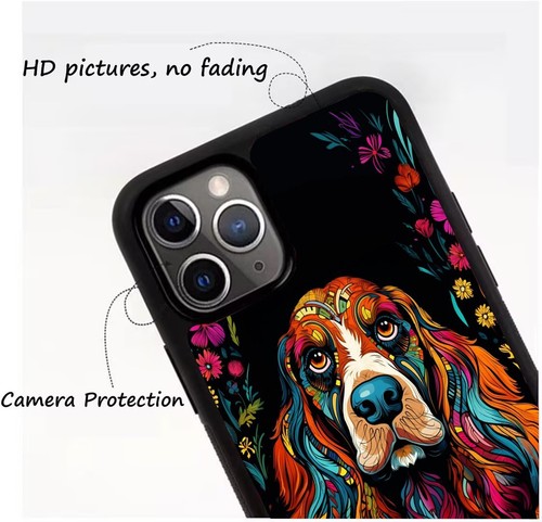 For iPhone 11 12 13 14 15 Pro Max Hard Phone Case Christmas basset hound - Picture 30 of 30