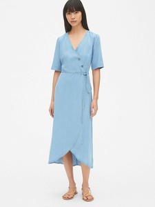 gap side button wrap dress