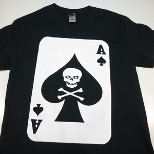 New Ace Of Spades Skull Crossbones T Shirt Mens S Black Tattoo Art Ebay