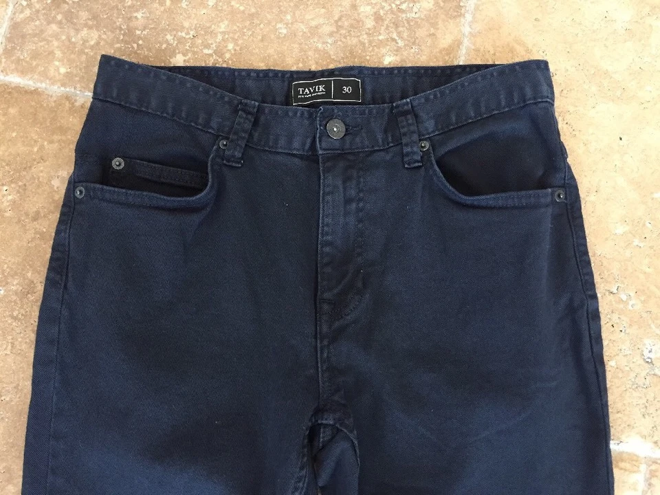 Pantalones de mezclilla ajustados Tavik Valley Deepest azul marino/negro para hombre talla 30/31 1/2" Foto 2 de 4