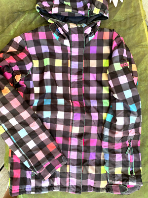 ROXY Winter Funktions Ski JACKE 164 - 14 Jahre bunt wattiert Kapuze TOP!