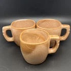 Frankoma Pottery Coffee Tea Mugs Cups- Plainsman *Set of 3* Tan Brown Style 5C