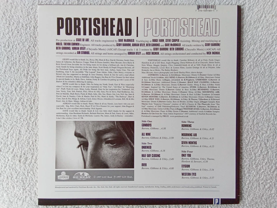 2 x Vinyle lp PORTISHEAD. (Org US 1997) - Photo 2/3