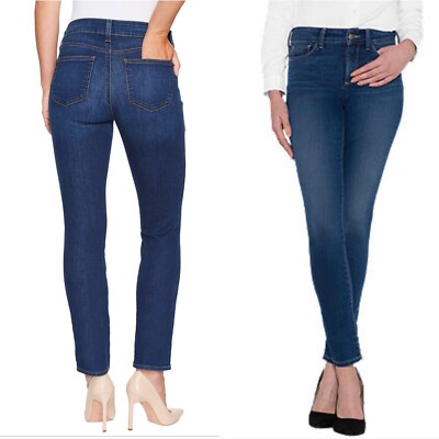 $119 NYDJ Women s 00 Alina Legging Skinny Stretchy Lift Tuck Slimming Blue Jeans