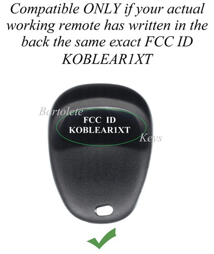 Keyless Entry Remote Car Key Fob Fits 2001 2002 2003 Oldsmobile Aurora - Picture 2 of 9