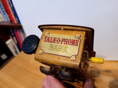 NICE VINTAGE 1967 TOMY TIN LITHO TALK-O-PHONE BANK | eBay