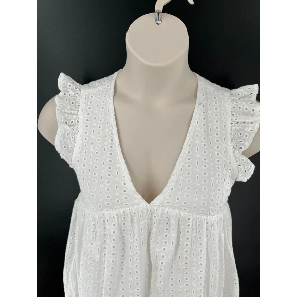 UNDERCOVER Abito babydoll con occhiello Talulah bianco I've Got a Secret taglia S costruito in romper
