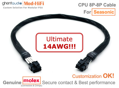 Ultimate 14AWG CPU 8-Pin Cable for Seasonic PRIME VERTEX FOCUS CORE GX PX...