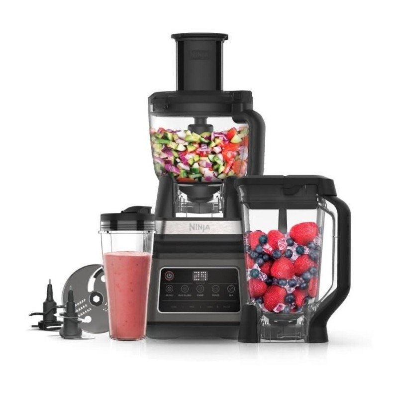 Robot de cuisine multifonction Ninja BN800EU 3-en-1 1200W noir et argent