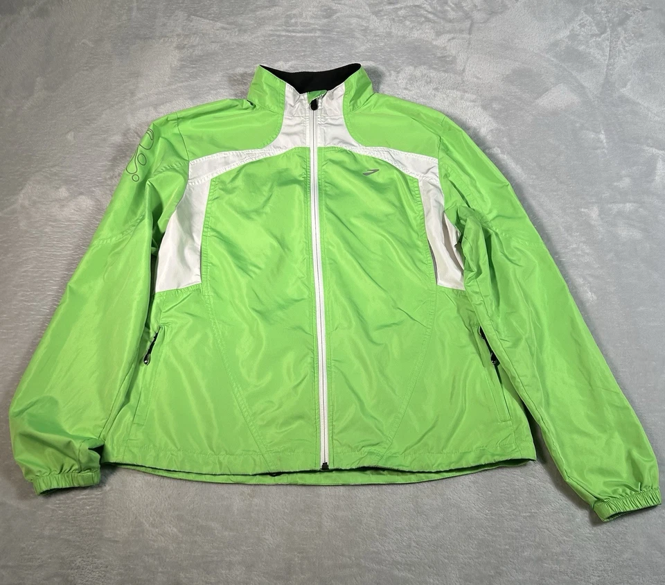 Jaqueta de corrida Brooks Shelter Technology feminina verde limão reflexiva externa - Imagem 2 de 4