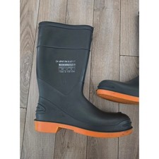 Dunlop Steel Toe PVC Work Boots Black Orange Made in USA Men's 12