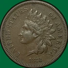 1873 Closed 3 Indian Head Cent Extremely Fine XF Coin #41609