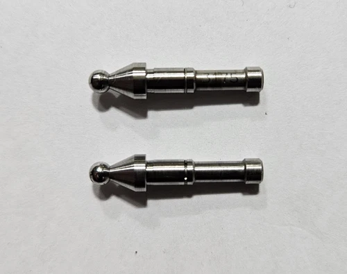 Used Mitutoyo 124-808 Gear Tooth Micrometer Anvil Spindle Tip 3.175mm Ball 2pcs