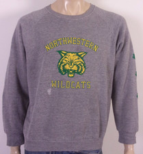 vintage 80s Northwestern Wildcats Sweatshirt Raglan rayon tri blend JERZEES XL
