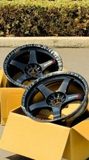 Set Of 4 Nismo Lmgt4 18x9.5 12 18x10.5 15 5x114.3 Black Wheels Staggered