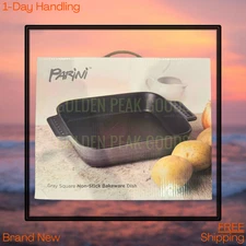 PARINI Gray 9” Square Non Stick Bakeware Dish New In Box