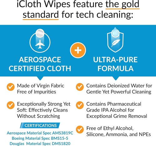 Gentle Large Screen Cleaning Wipes - 24 Individually Wrapped & Streak-Free, S... - Afbeelding 7 van 9