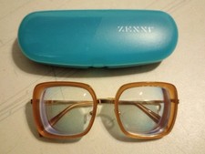 Zenni Eyeglasses Peach Square Oversized Women's Frames 7823542 51 20 140 Case