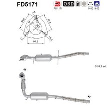 AS DPF Rußpartikelfilter Dieselpartikelfilter FD5171 Cordierit für FORD TRANSIT