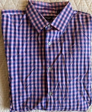 Paul Smith Made in Italy Check Print Poplin Shirt in Lavender (Multi) Size 16/41