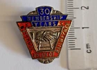 Sterling Silver National Union of Railwaymen 30 Years Membership Badge 1960 7.4g