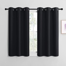 NICETOWN Blackout Curtains Black 2 Panels 34"x36" Grommet Thermal Bedroom