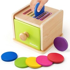 Montessori Toys for 1-3 Year Old: Color Sorting Wooden Drawer Box Toy for...
