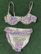 VTG Bermuda Beachwear Vibrant Bikini 90s Swimsuit Retro Beach Two Piece Medium