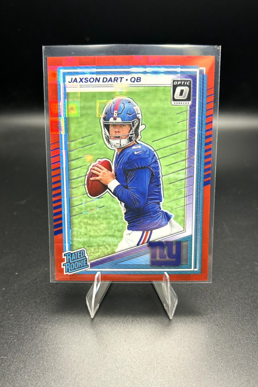 2025 Donruss Rated Rookie Jaxson Dart #400 Optic Preview Red Pandora Prizm RC