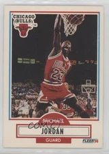 1990 Fleer Michael Jordan (No Black Line Under Biographical Information) #26 HOF