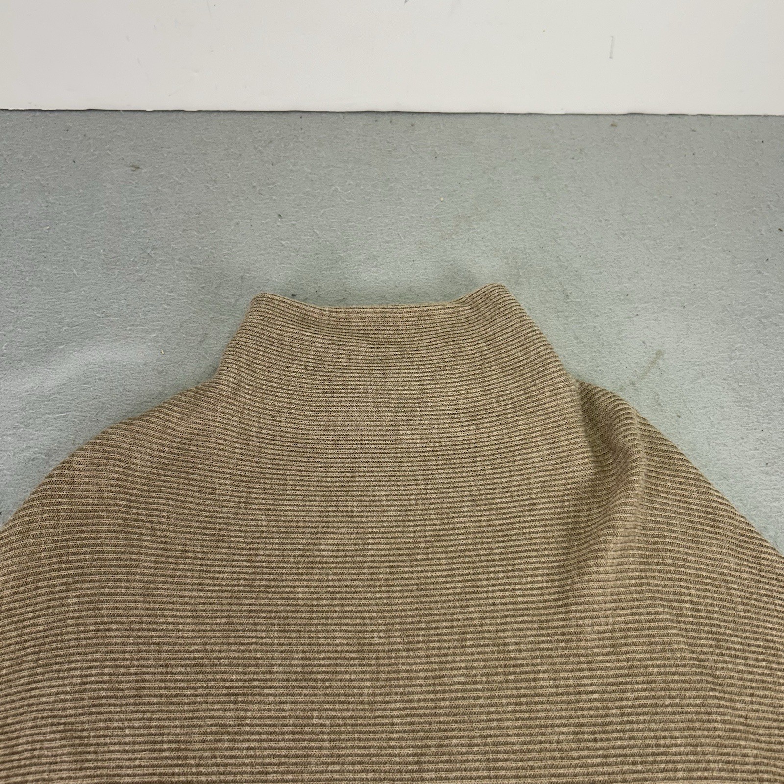 ALLSAINTS Ridley Jumper Sweater Tan Wool Cashmere Women XS Ribbed Mock Neck image 3