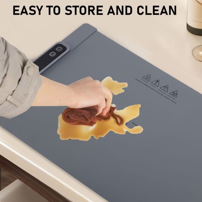 Grey Electric Warming Tray Full Surface Heating Rollable Portable Silicone 3 HOT