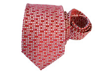 PINK MEN'S TIE RED/GEOMETRIC Width: 3.75" Length: 57"