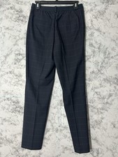Uniqlo Women's Career Dress Pants Plaid Blue White Side Pockets Sz S EUC