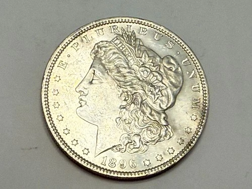 1896 Morgan U.S. silver dollar. BU, light hazy tone. #q3