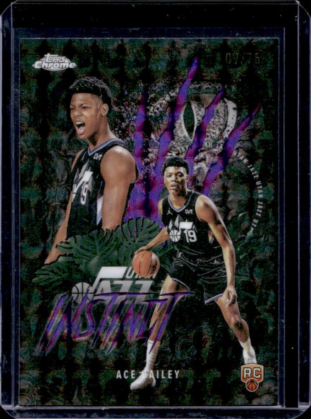2025-26 Topps Chrome Ace Bailey Instinct RC Geometric Purple Refractor #/75 Jazz