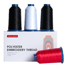 4 Rolls 4000M 40WT Polyester Embroidery Thread 2 Black 1 White 1 Red