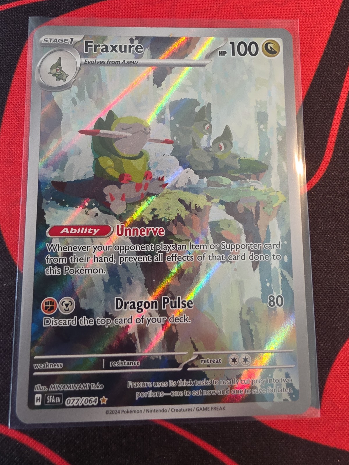 Fraxure Pokemon SV Shrouded Fable Illustration Card 77/64 NM