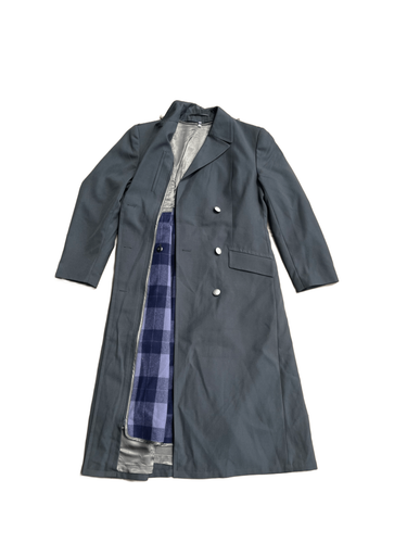 Genuine German NVA Officer’s Grey Trench Coat - Double Breasted With Lining - Picture 2 of 8