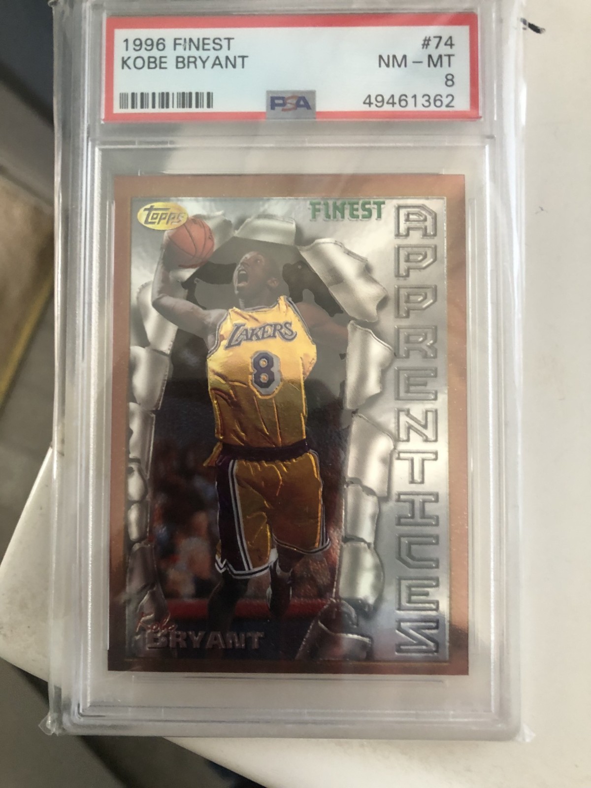 Topps 1996 Finest Kobe Bryant #74 RC Los Angeles Lakers PSA 8 HOF 96-97