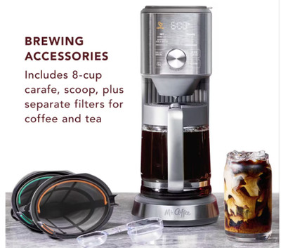 Mr. Coffee Perfect Brew Intelligent Coffee Maker Cold Brew Maker & Tea Brewer