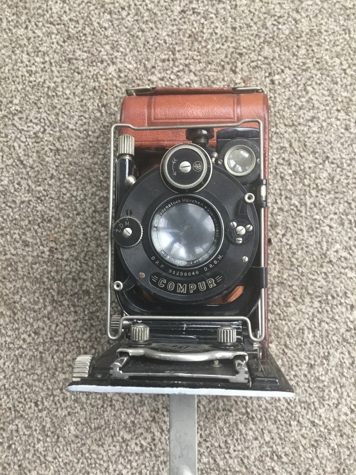 Rare Vintage Art Deco Agfa Folding Bellows Camera, Brown/tan. Compur ...