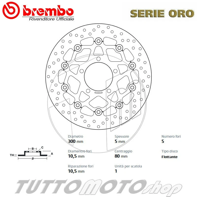 Kit Dischi Freni Anteriori KAWASAKI Ninja ZX-6R 600 2008 2009 2010 / ZX6R Brembo - Immagine 2 di 4