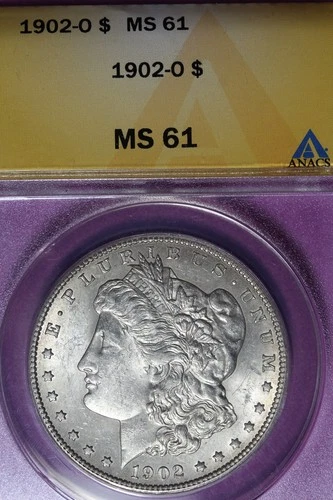 1902 O ANACS MS61 MORGAN SILVER DOLLAR #B51861