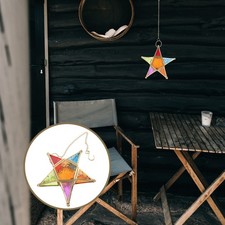  Lampada in vetro stile pentagramma marocchino unica colore ferro battuto