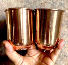 2 Cups Genuine 100% Copper Water Drink Mug Pure Solid ship from USA to USA