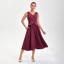 Women Layered Waistcoat A-Line Dress - A New Day